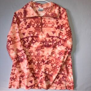 Columbia Coral and Peach Fleece Top